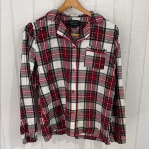 Pendleton Women's Red and Black Plaid Pajama Top